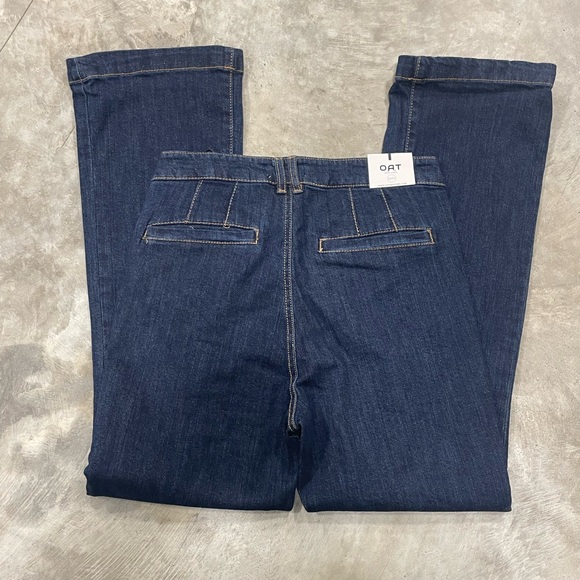 NWT Oat Denim Jeans Women's 12/31 Flare Leg Medium Wash High Rise Dark - Picture 6 of 6